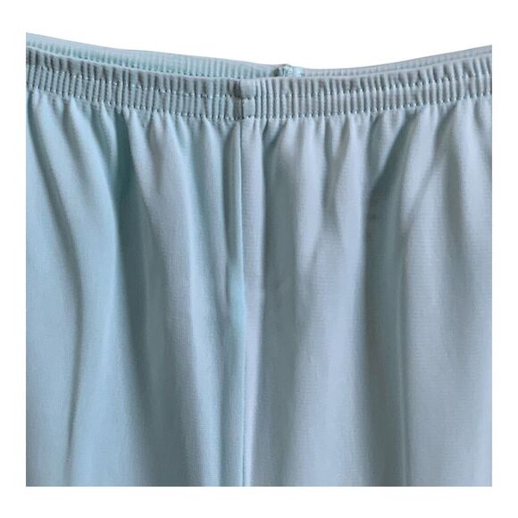 Vintage 80s Vanity Fair Nylon Pajama Set M Blue Buttons Short Sleeve Long Pants - Picture 8 of 12